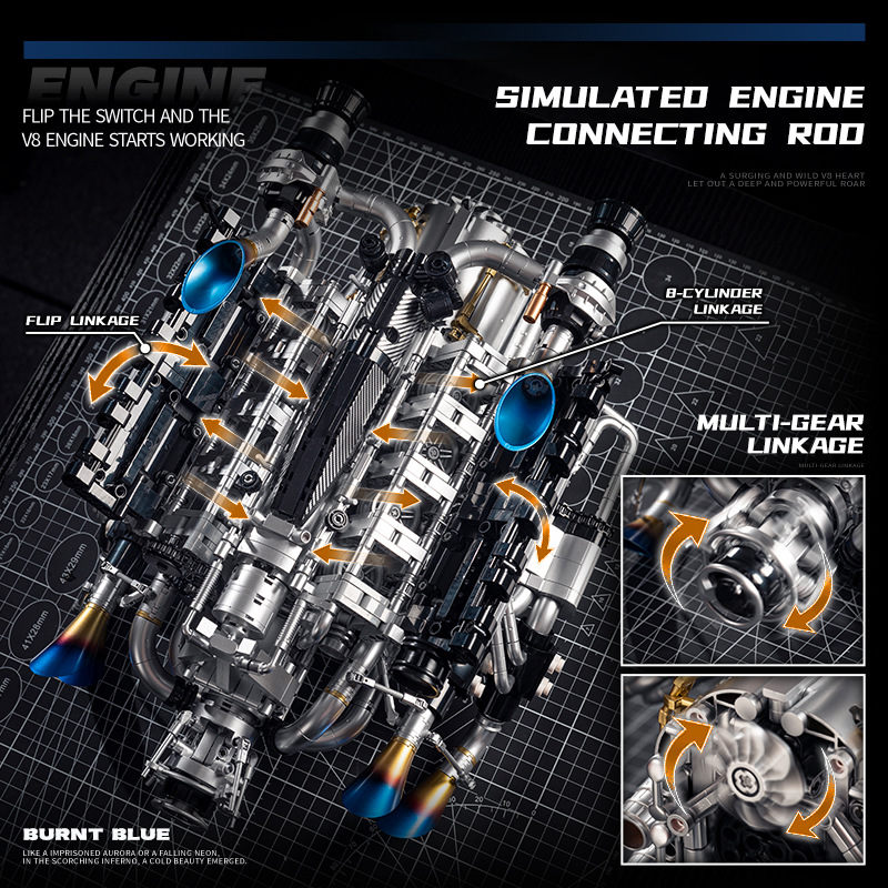 Technical Supercar V8 Engine B - огляд і ціна Model Kit V8