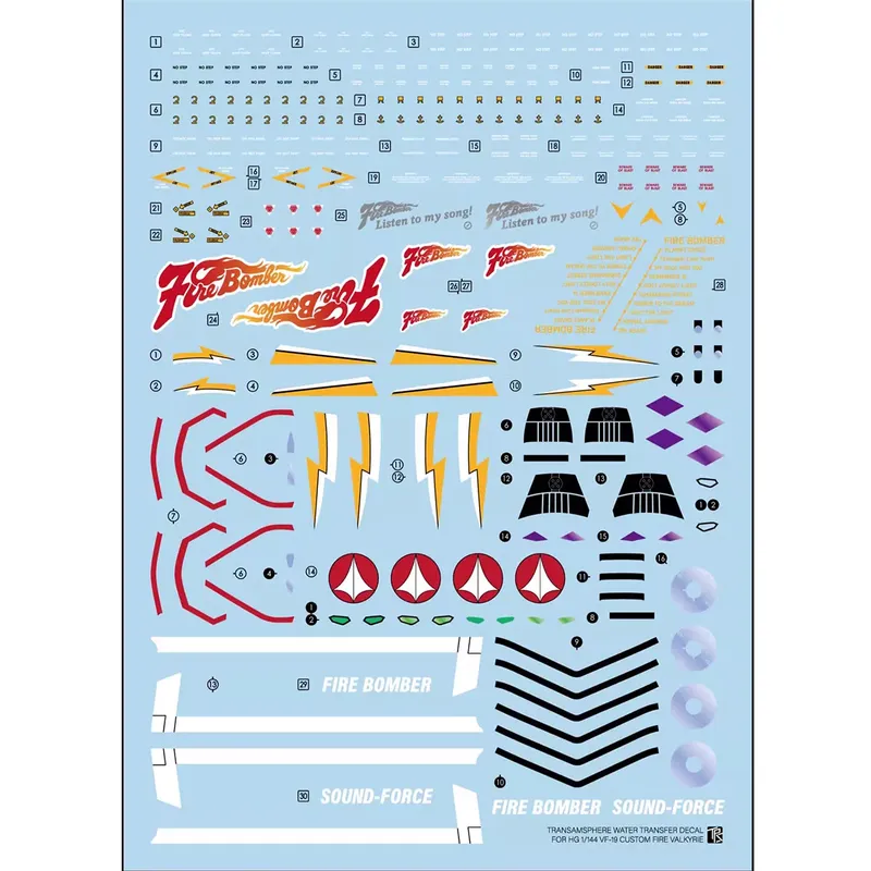 Sanhong Domain HG 1/100 VF-19  - огляд і ціна Model Kit Water Decal