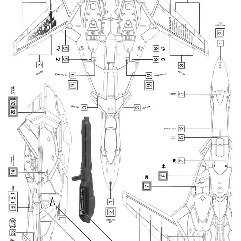 Sanhong Domain HG 1/100 VF-19  - огляд і ціна Model Kit Water Decal