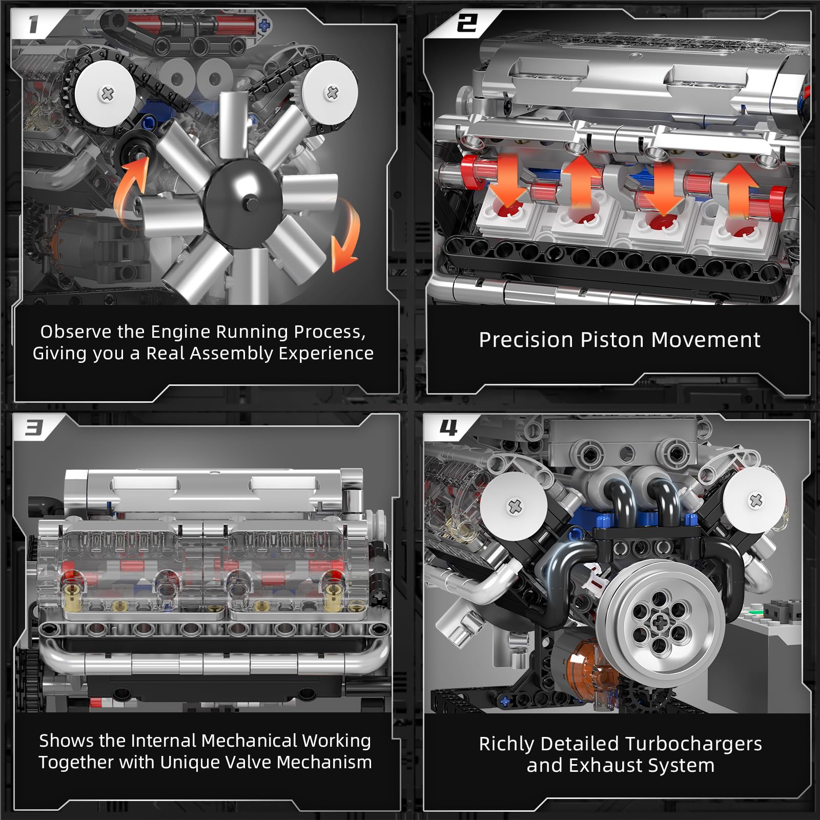 Mould King 10088 V8 Engine Bui - огляд і ціна Model Kit V8